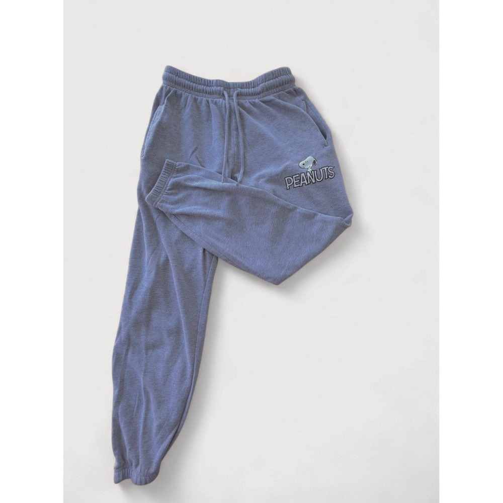 Peanuts Women's Gray Jogger Sweat Pants Snoopy Size Small Tapered & Comfy